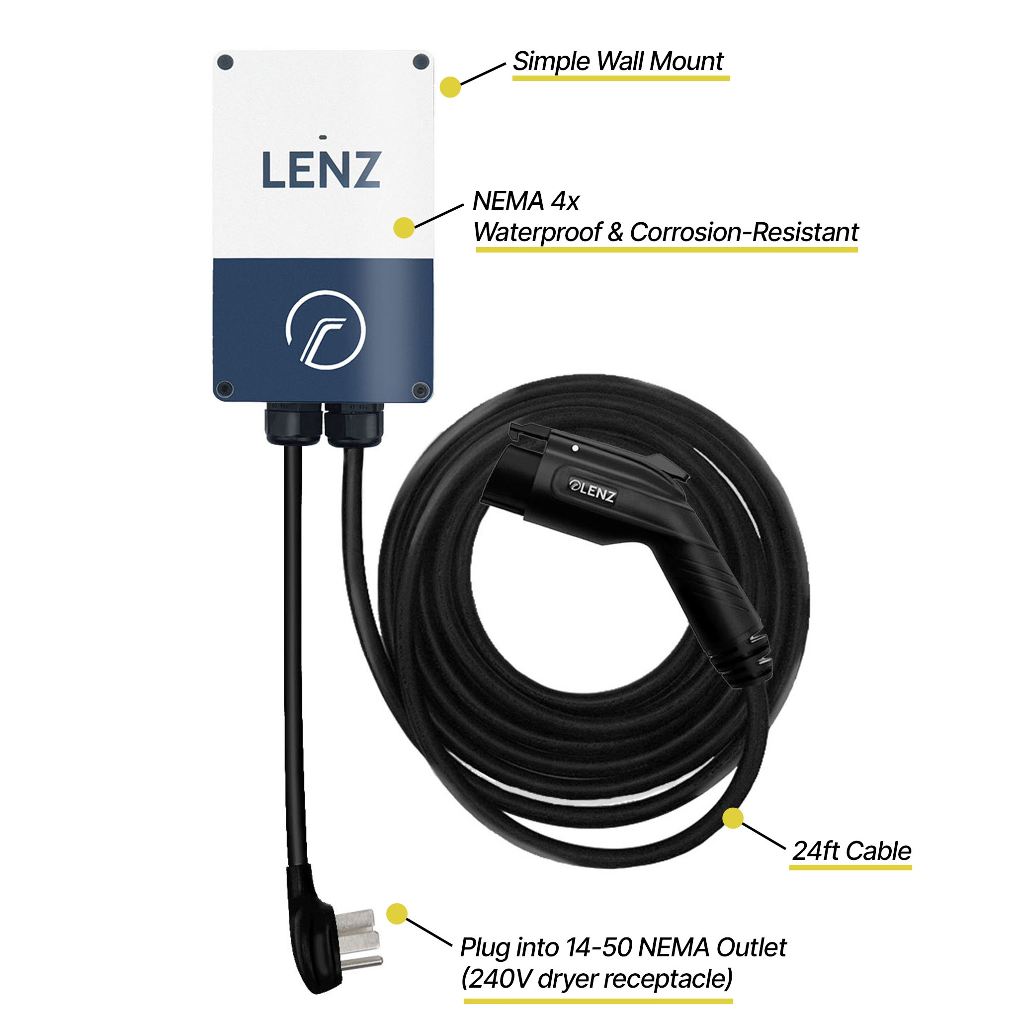LENZ Level 2 Plugin 40 A Home Charger