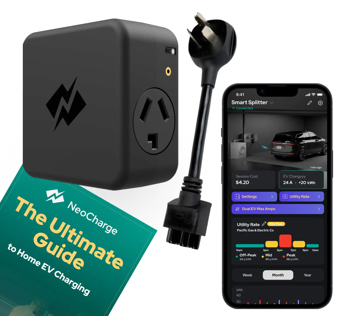NEW 1a NEMA 10-30 Smart Splitter Pro Bundle - NeoCharge