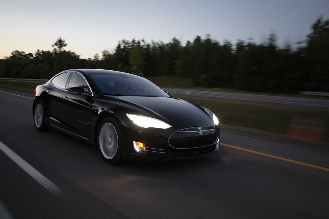 A tesla accelerating.
