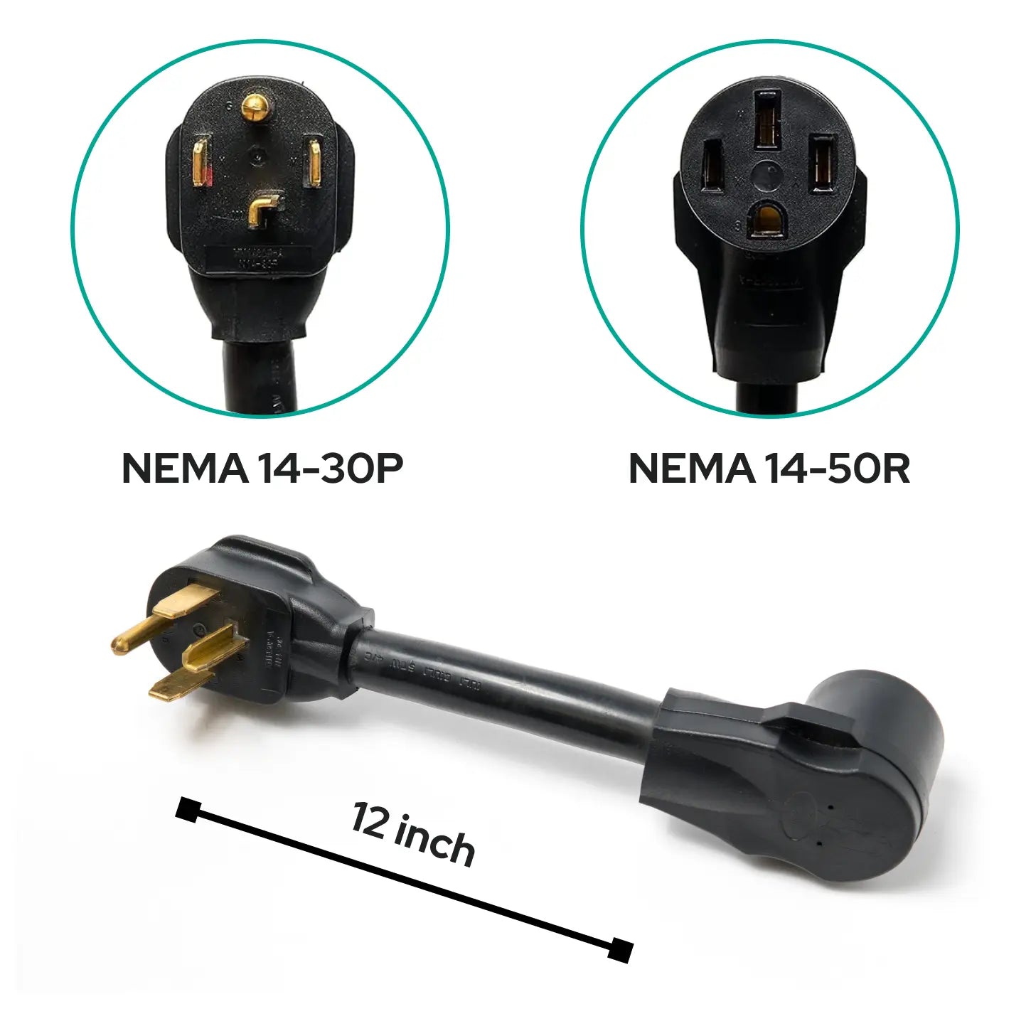 NEMA 14-30P to 14-50R EV Charger Adapter