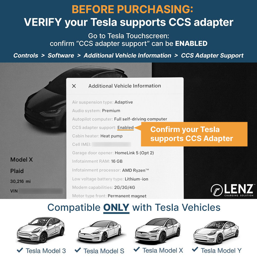 CCS1 to Tesla Charger Adapter - LENZ