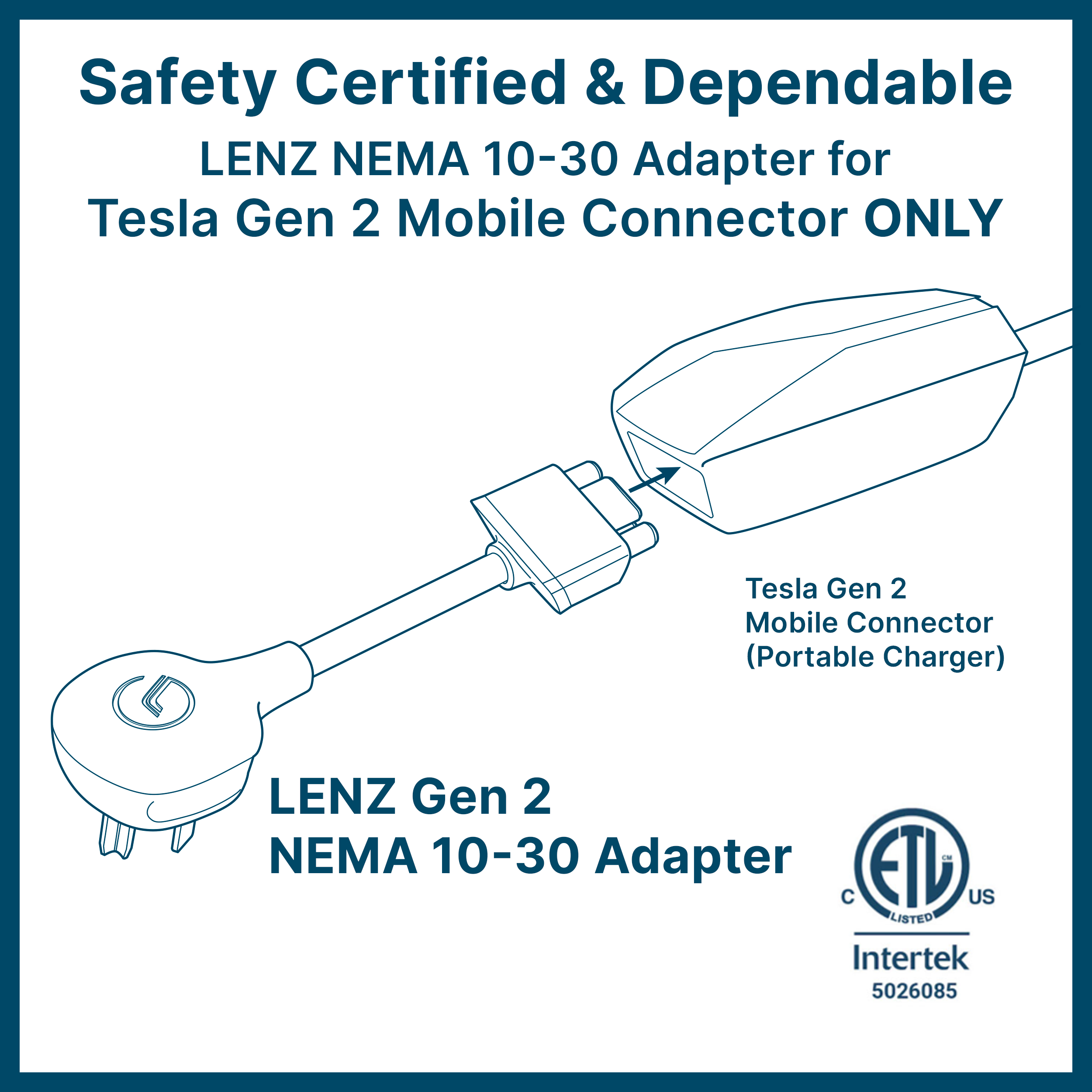 NEMA 10-30 Tesla Mobile Connector Gen 2 Adapter