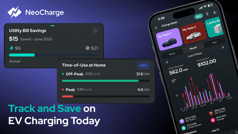 Off-Peak EV Charging with TOU Rates with the NeoCharge App