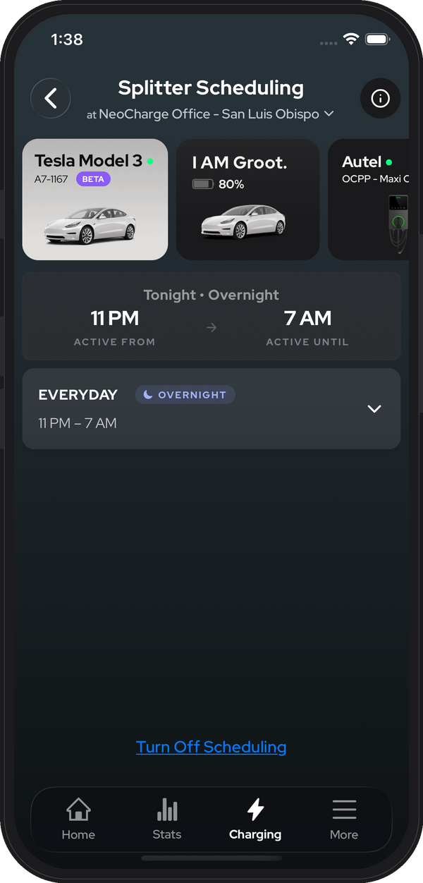 Overnight scheduling
