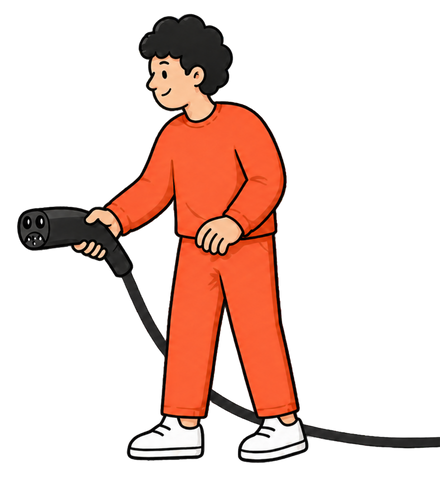EV driver plugging in at home