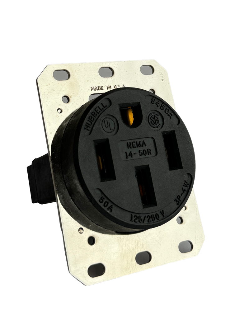 Hubbell 9450R - NEMA 14-50 Commercial Grade Outlet + Stainless Steel F