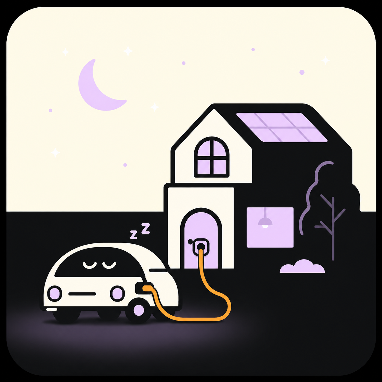 EV charging at home overnight during off-peak hours