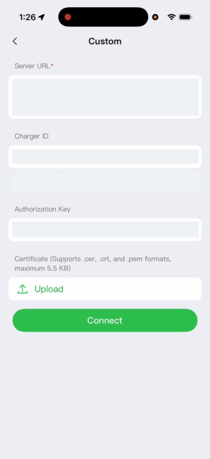 Autel app: OCPP Server › Custom