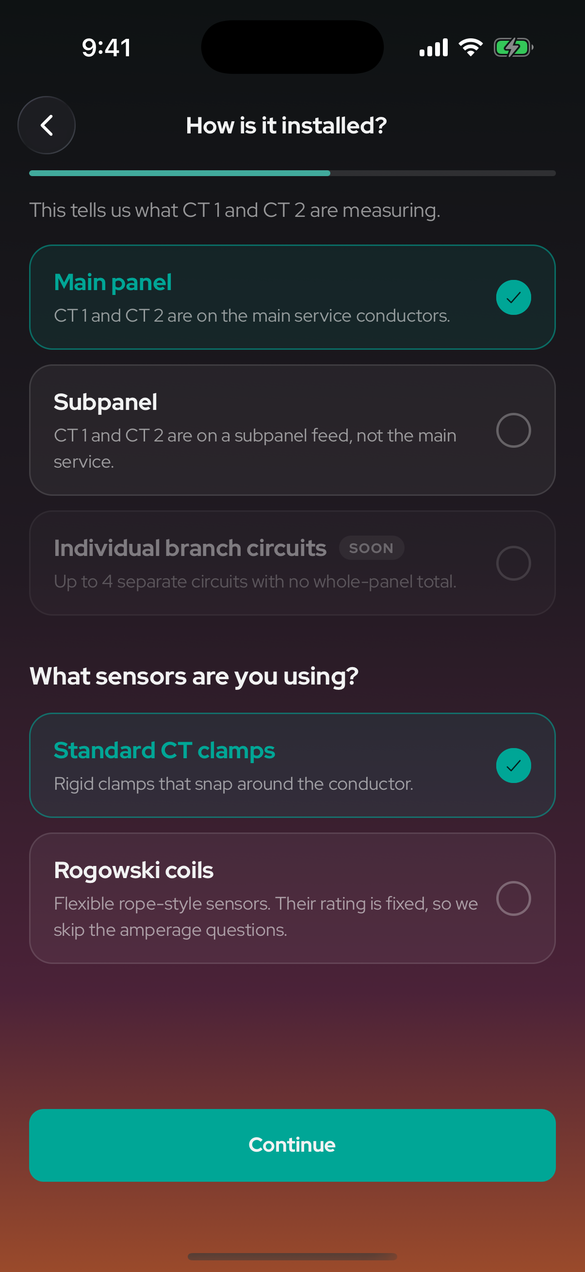 Main panel or Subpanel, sensor type